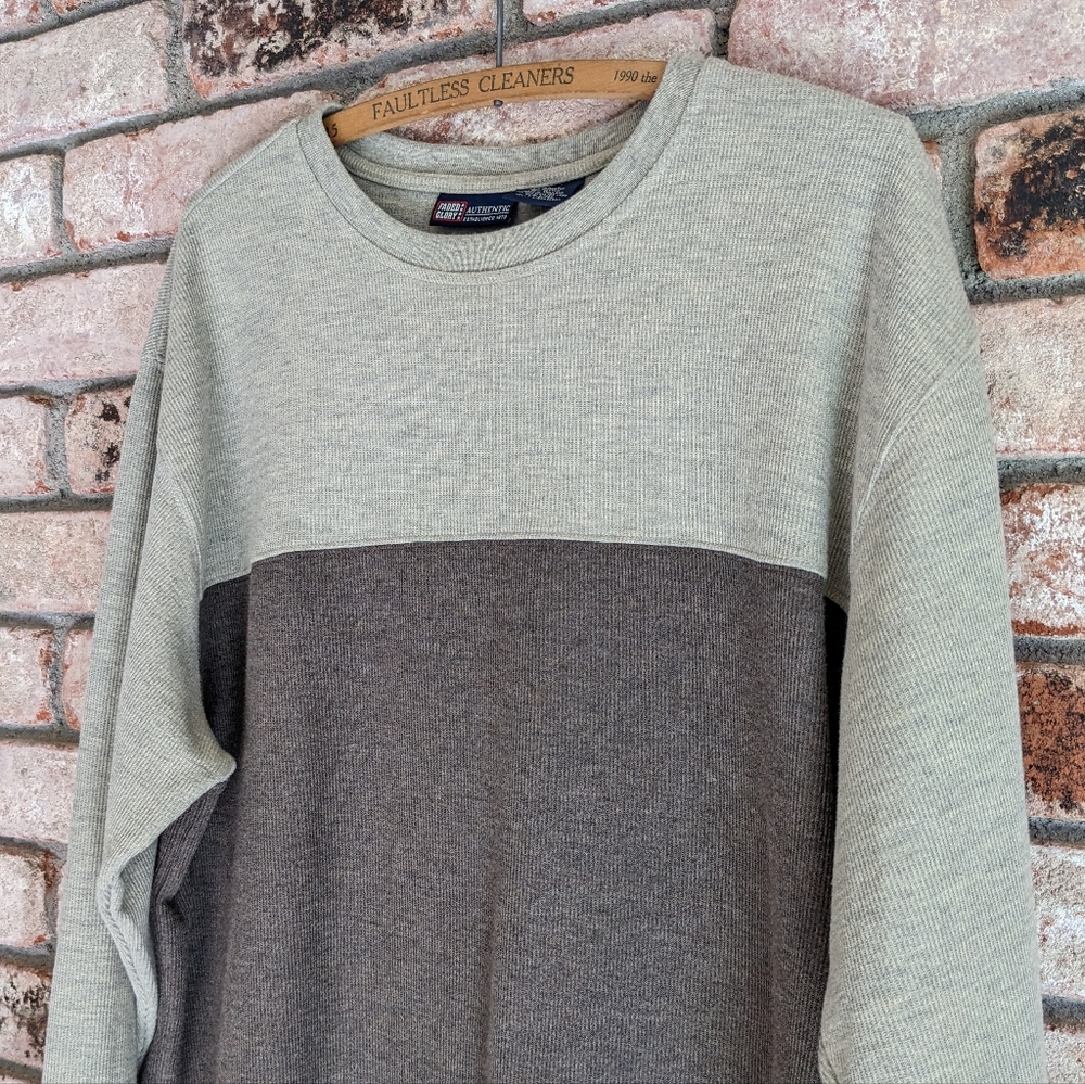 🥾 Faded Glory Light Long-Sleeved Thermal Shirt Beige & Brown Men's Large - Picture 2 of 6